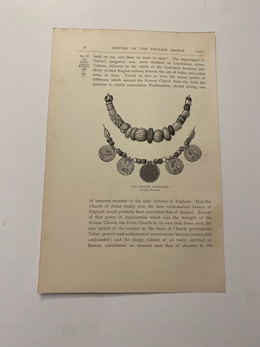 Old English Great Britain Necklaces Clasps Jewelry c. 1892 Print