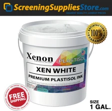 Xenon® - Xen White Plastisol Ink For Silk Screen Printing - 1 Gallon 128oz 