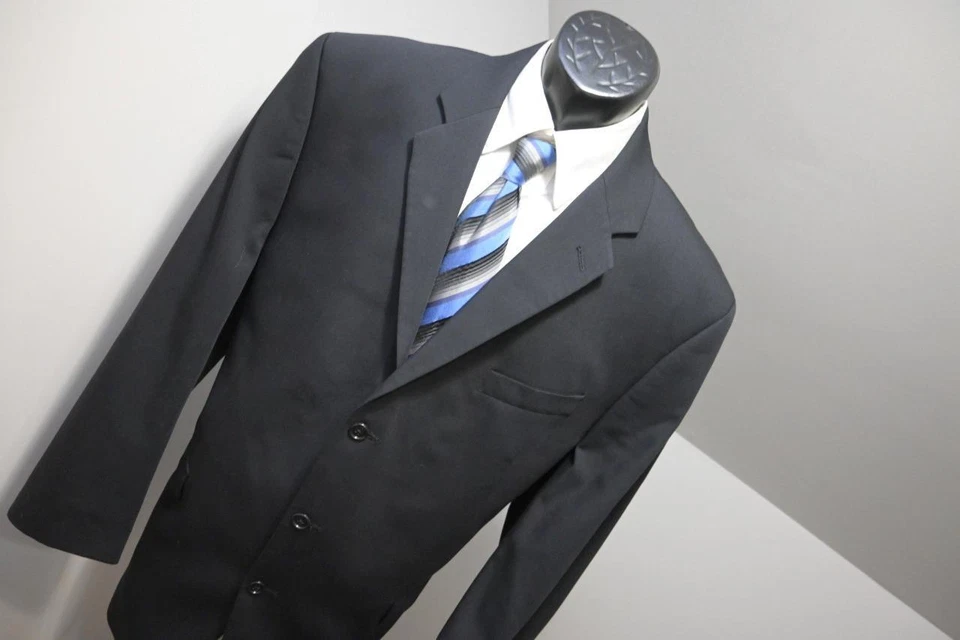 Traje Pantalones Chaqueta Hombre Calvin Klein Lana Negro 2 Piezas Talla 40 x 31 48 L Foto 4 de 4