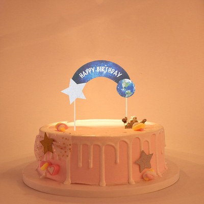 1pc Solar System Outer Space Themed Birthday Party Decoration Paper Cake Toppéé Ebay