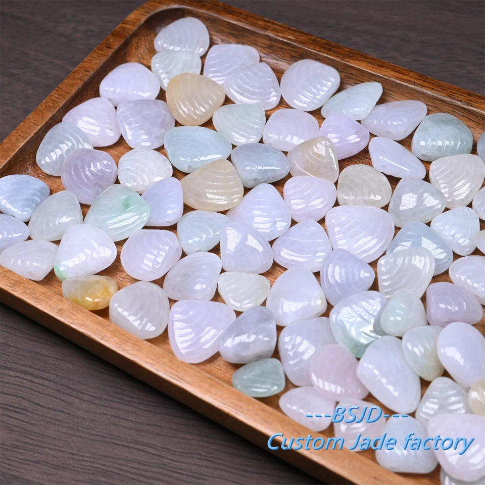 Wholesale Grade A Jade Burma jadeite Beads pearl Shell bead Type Ice Jadeite - Image 2 of 4