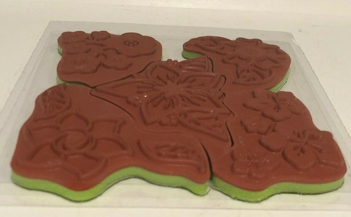 NEW Set of 5 Different Flower Rubber Stamps 4" x 4" sheet - Picture 6 of 12