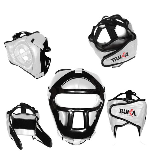 Buka Detachable Bar Head Guard Helmet Premium Synthetic Leather MMA Boxing - Picture 12 of 13
