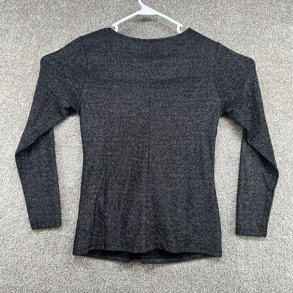 H & M Mama Women's Maternity Sweater Size Large Black Metallic Long Sleeve - Image 4 of 4