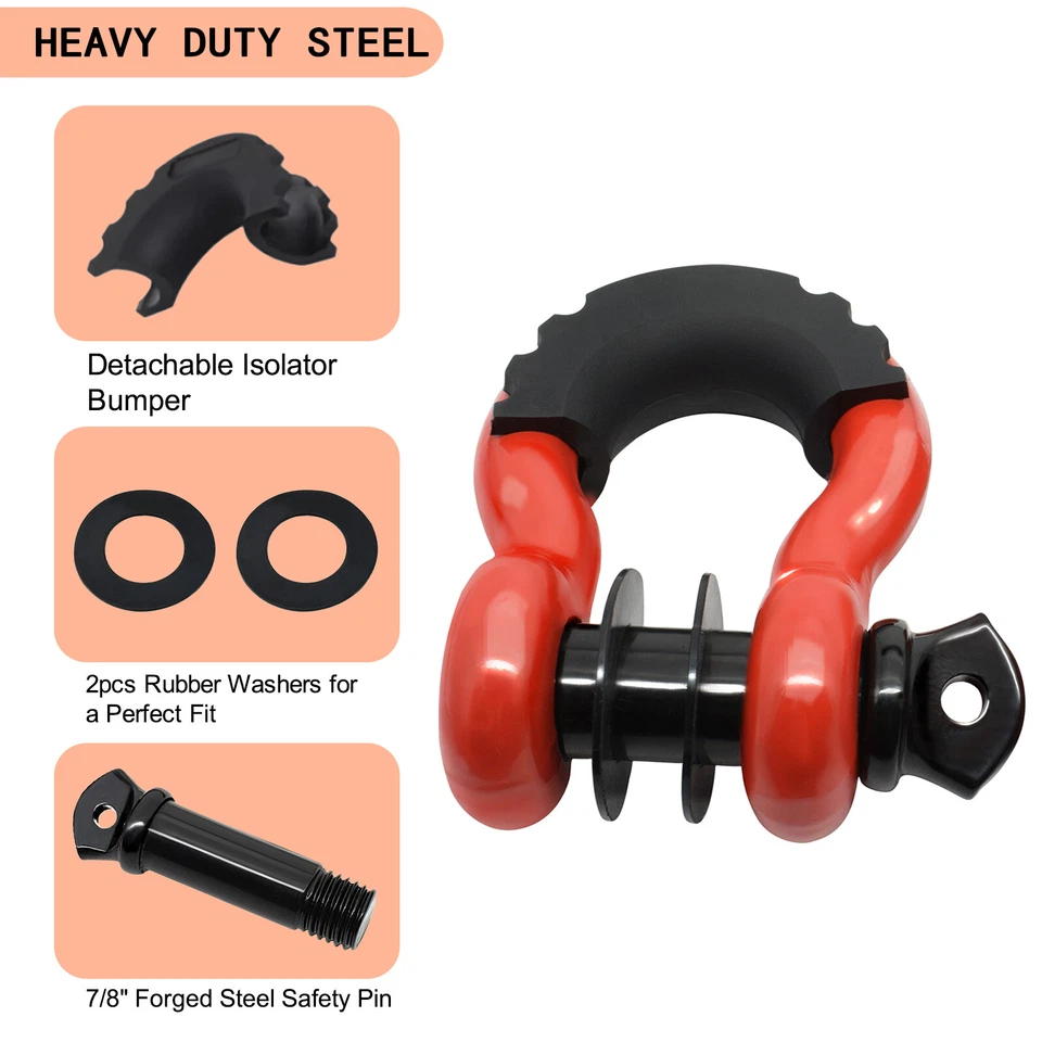 Anillo en D Grillete de arco de alta resistencia antideslizante Gancho de remolque Tornillo Pin Grilletes de anclaje Horquilla Foto 3 de 4