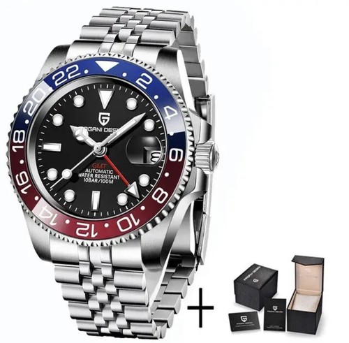 Orologio Pagani Design Lusso GMT Acciaio Inox Nuovo Vetro Zaffiro Meccanico Nuovo - Foto 14 di 28