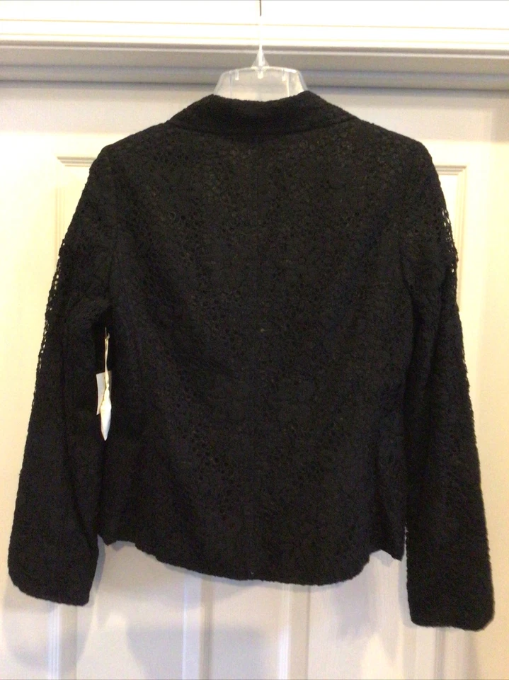 Blazer Madison 12 Negro Algodón Nylon Floral Encaje Ligero Forrado/Ret$100 Nuevo con Etiquetas Foto 4 de 4
