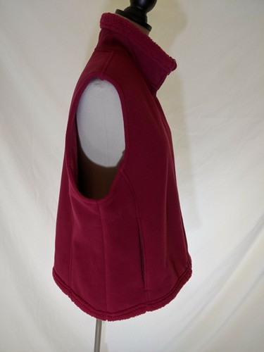 Lands End Women's Fleece Vest Sz Large 14-16 Pink Fuschia Thick Fleece Pockets - Picture 2 of 11