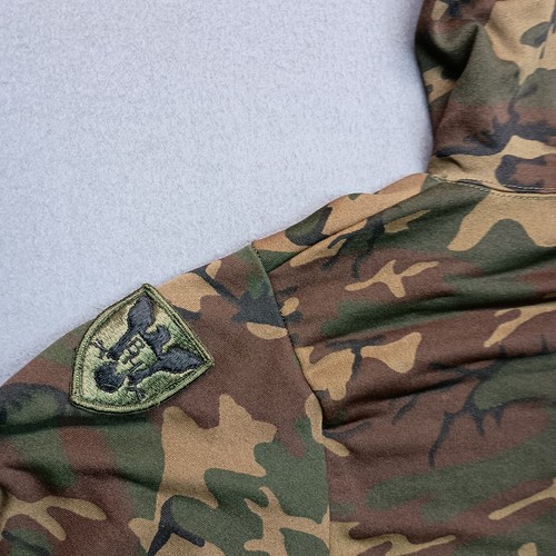 Vintage Sears Fieldmaster Camo Jacket Mens Medium Green Full Zip Hoodie Outdoor - Picture 10 of 12