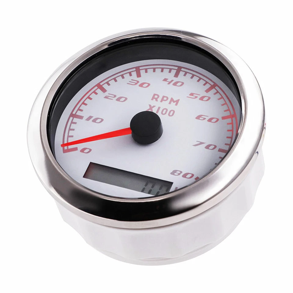 Водонепроницаемый 85 мм автомобильный морской тахометр лодочный датчик цифровой часовой метр 0-6000 об/мин - Изображение 3 из 4
