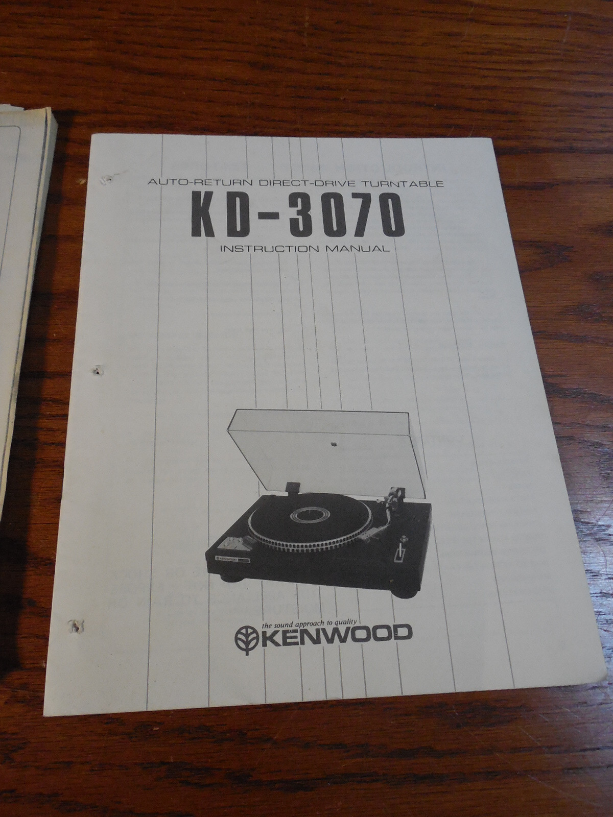 Kenwood KD3070 Turntable instruction and Service Manual eBay