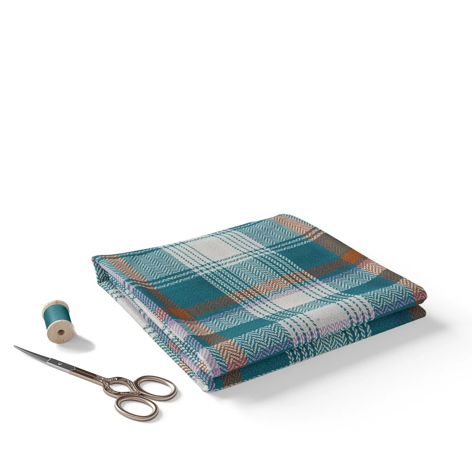 Tela de camisa a cuadros de algodón verde, se vende por metro, 58" de ancho Foto 4 de 4