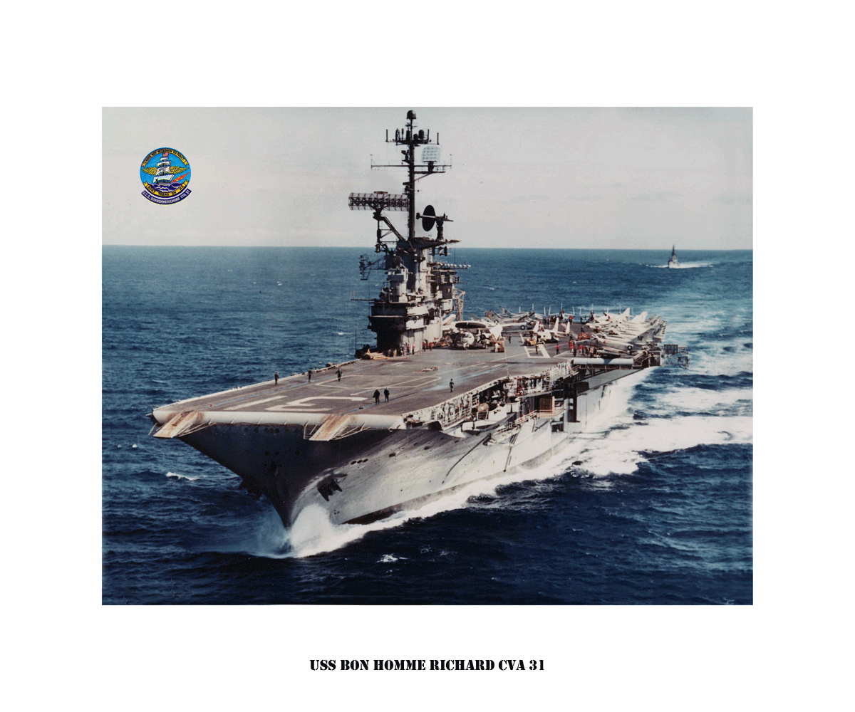 USS BON HOMME RICHARD CVA 31 Naval Ship Photo Print, USN Navy USS BON HOMME RICHARD CVA 31 Naval Ship Photo Print, USN Navy