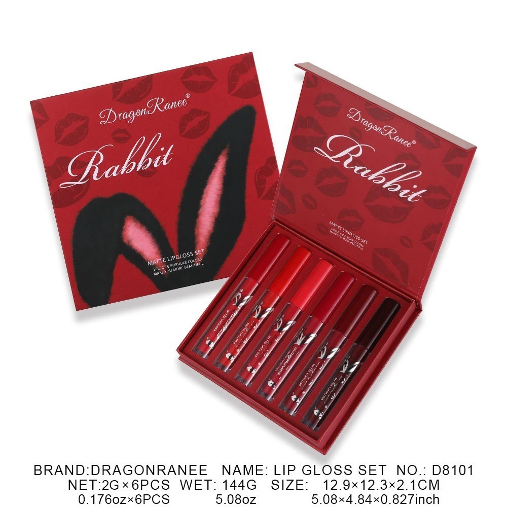 6‑Piece Matte Lip Glaze & Gloss Set Waterproof Long Lasting Non‑Stick Holiday Gi