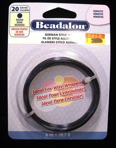 Beadalon German Style Round Wire Hematite Color 20 Gauge Medium, 19.7 FT Lot O31