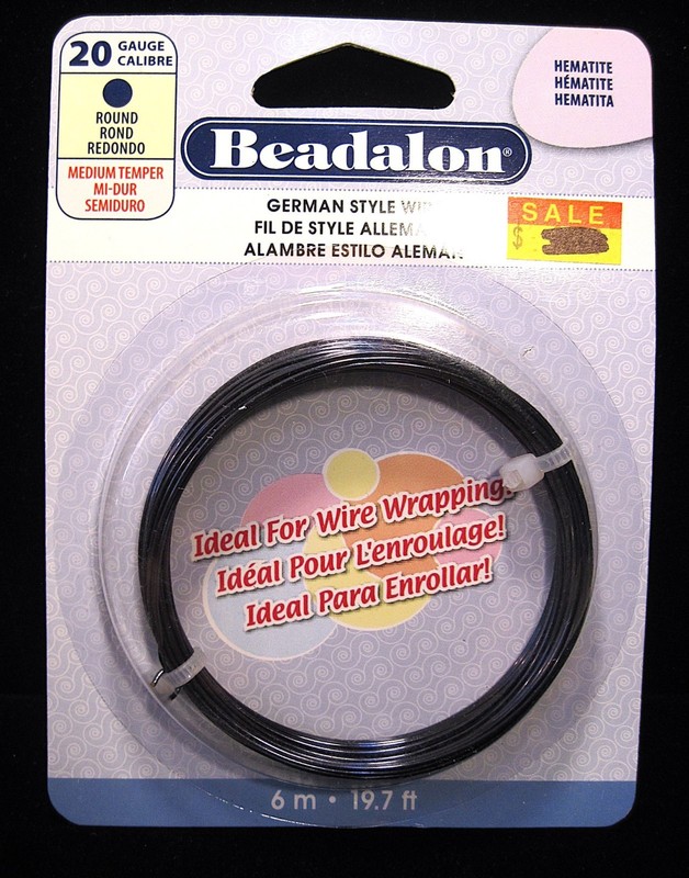 Beadalon German Style Round Wire Hematite Color 20 Gauge Medium, 19.7 FT Lot O31