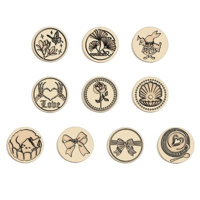 Wax Seal Stamp Heads Set Vintage Sealing Wax Stamps Brass Stamp Head for Wedding