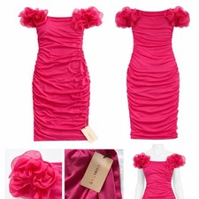 SHEIN BAE Hot Pink Ruffle Sleeve Ruched Bodycon Dress –Size 2xl – NWT