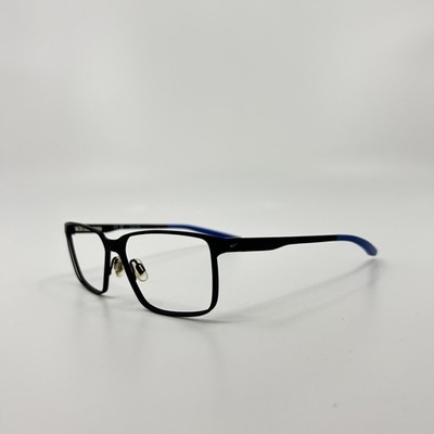 Nike Eyeglasses Frames 8048 008 Blue Black Full Rim 55-14-140 4125