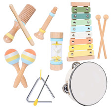Wooden musical instruments for children, neutral colors for children