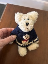 Boyds Bear Freezy T. Frostman In Snowman Sweater 6" Plush Bear Blue Eyes