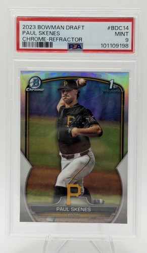 2023 Paul Skenes Bowman Draft Chrome Refractor Mint PSA 9 Pirates 🔥 1st Bowman