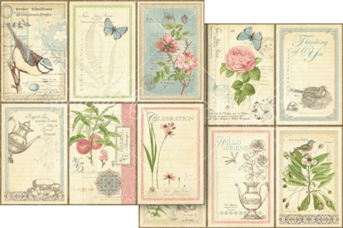 GRAPHIC "BOTANICAL TEA"12X12 KEEPSAKE EDITION FLOWERS BIRDS SCRAPJACK'S PLACE - Picture 10 of 15