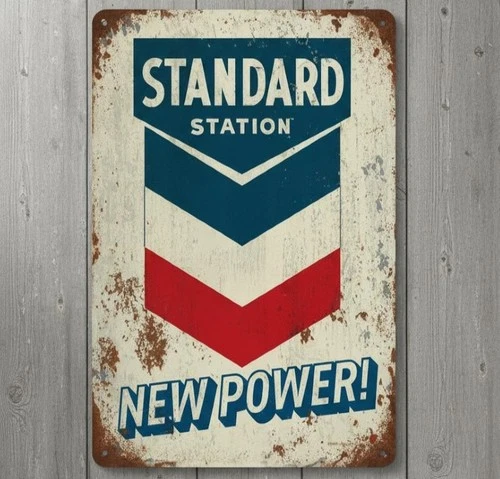 Standard Station Gasoline 8 x 12 Vintage Novelty Metal Sign Made In USA