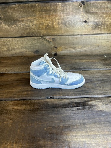 Nike Air Jordan 1 Retro High OG PS Denim Blue & White Sneakers Kids Size 1.5 Y - Picture 9 of 16