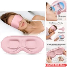 Sleep Mask 3D Contoured Zero Pressure Blackout Eye Cover for Side Sleepers