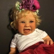 22 Inch Cute NPK Reborn Baby Doll Handmade Soft Cloth Body Lifelike Newborn