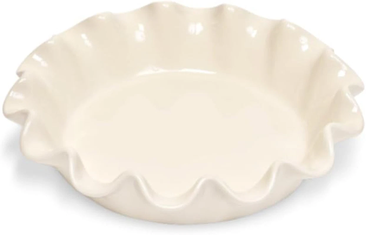 Made in France Ruffled Pie Dish 10.5" X 2.5" / 1.25Qt |Clay
