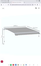 Outsunny Manual Retractable Awning Garden Sun Shade Canopy, 4m x 3m, Grey