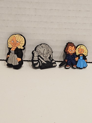 Lot Of 3 Chucky and Tiffany themed shoe charms - Crocs