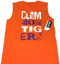 Clemson University Tigers Sleeveless Orange T-Shirt New! NWT Youth Boys 16 18