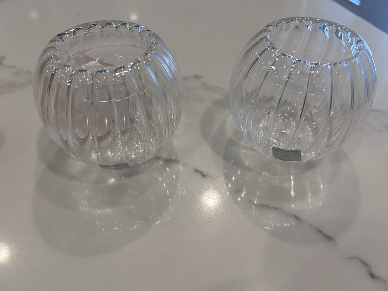 New Partylite Small Glass Candle Holders With 12 Candles