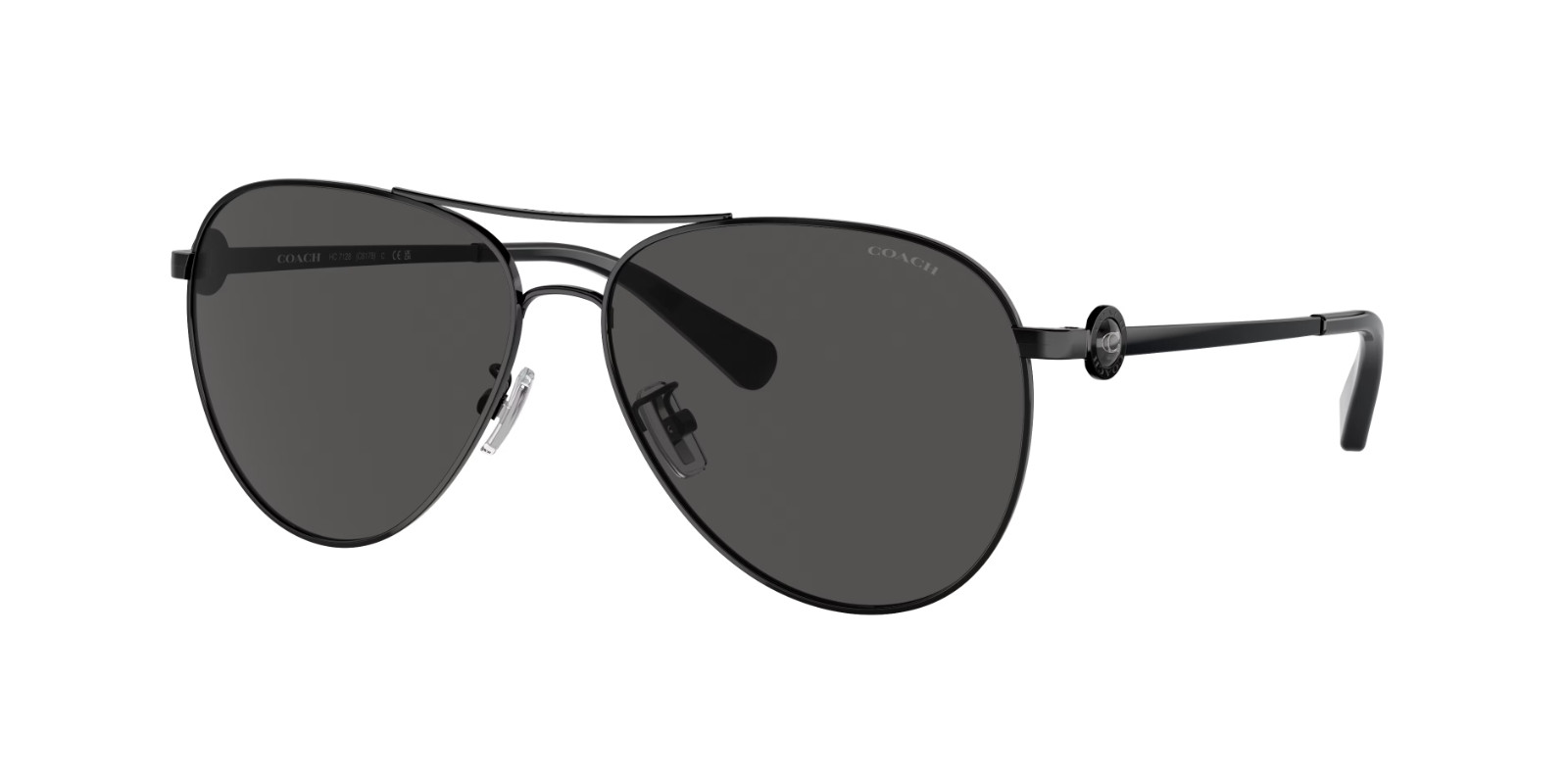 Coach HC7128 934487 Black - Grey 58mm Sunglasses / New / Authentic