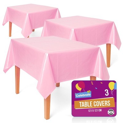 SOL 3er-Pack solide schöne rosa Tischdecke 47,6 x Zoll (rechteckig),