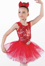 Dance Costume Small Child Red Weissman 13731 Ballet Tap PageantSequin Tutu
