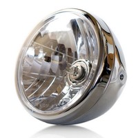 "7\" Scheinwerfer Nevo H4 Chrom Transparent Seitliche Befestigung ECE Universal"