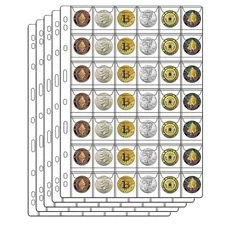 42-Pocket Coin Pages for Collectors, Standard 9-Hole Coin Collection Pages fi...