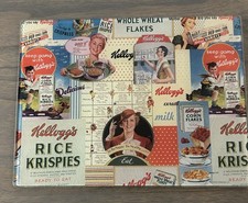 Vintage Kellogg's Cereal Advertising Glass Worktop Board 39.5x30cm Kitchenalia