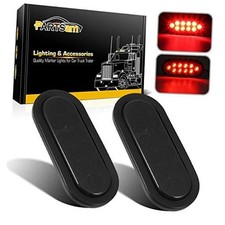 2Pcs 6 Inch Oval Red Led Trailer Tail Lights 10 Diodes Smoke Lens Red Light