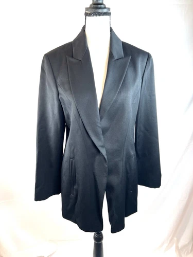 Giacca tuta blazer nero lungo Kenzo Paris donna aderente lana taglia 42 designer