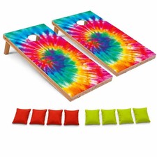 Tie Dye All Weather CORNHOLE BEANBAG TOSS GAME Set with Tossing Bags