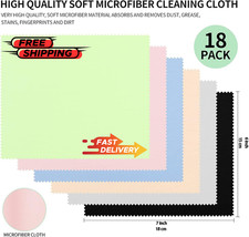 18pcs Microfiber Cleaning Cloth Lens Glasses Phone Screen Camera Eyeglass 7x6in