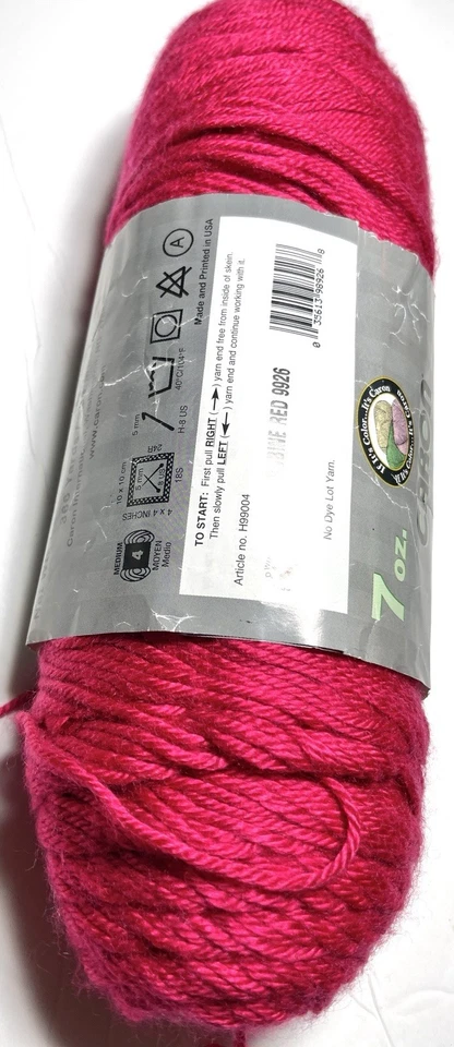 CARON SIMPLY SOFT yarn  1 Partial Pk. RUBINE RED I Combine Shipping, See detail - Image 2 of 4