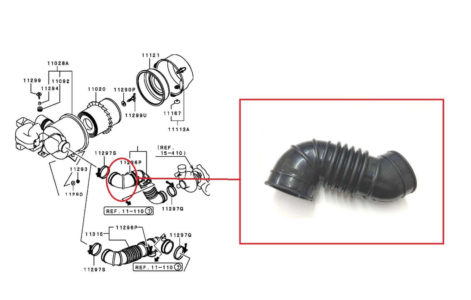 For MITSUBISHI L200 PICK UP K74 2.5TD AIR INTAKE HOSE TO TURBO PIPE (1996-2007)