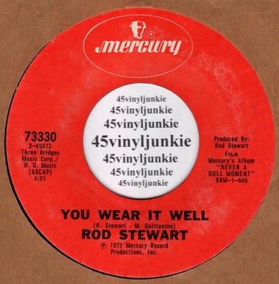 Rod Stewart 45 rpm ''You Wear It Well'' on Mercury Records