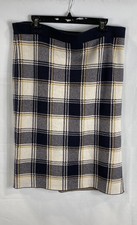 Maglione donna Ann Taylor blu navy maglia a quadri gonna spacco laterale taglia XL